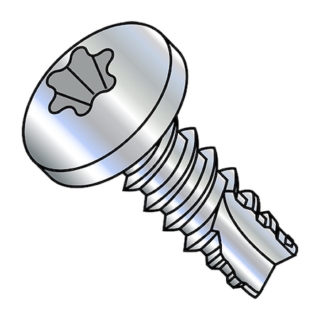 Thread Forming Screw, #10-16 X 3/4 In, Zinc Plated Steel Pan Head Torx Drive, 6000 PK