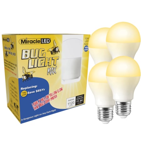 Bug Light MAX Yellow Amber Glow Replace 100w For Porch & Patio