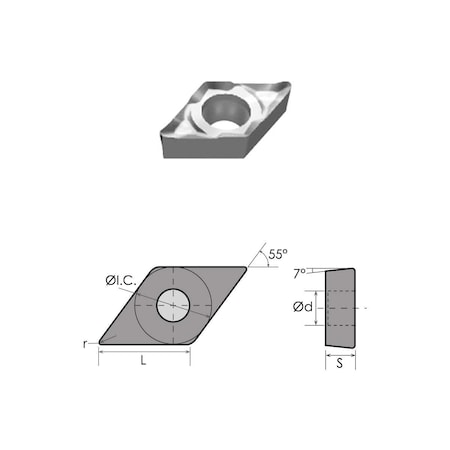 DCGX 32.51 LH Carbide Insert For Aluminum