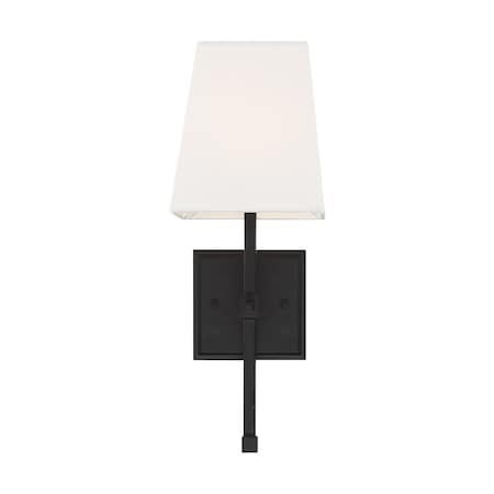 Highline 1-Light Vanity - Aged Bronze Finish With White Linen Shade