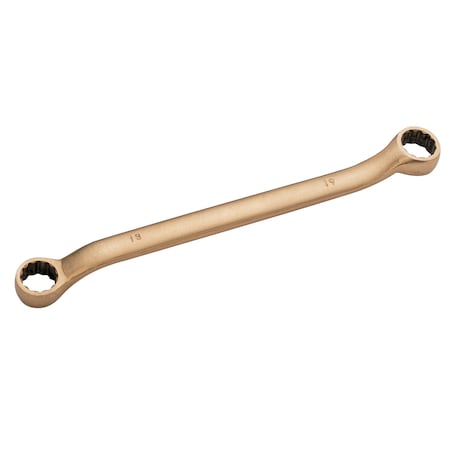 Non Sparking Wrench,Dbl Box,Offset,5/16x3/8in,Aluminum Bronze