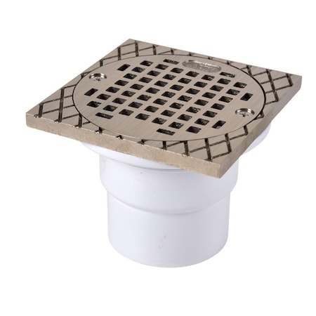 2 Or 3 Pipe Dia. PVC, Stainless Steel Slab Drain, Type: Square With Ring