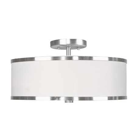 Park Ridge 3 Light Brushed Nickel Ceiling Mount