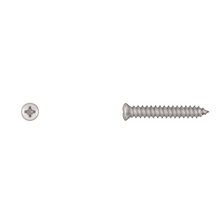 Sheet Metal Screw, #10 X 1-1/4 In, Chrome Plated Oval Head Phillips Drive