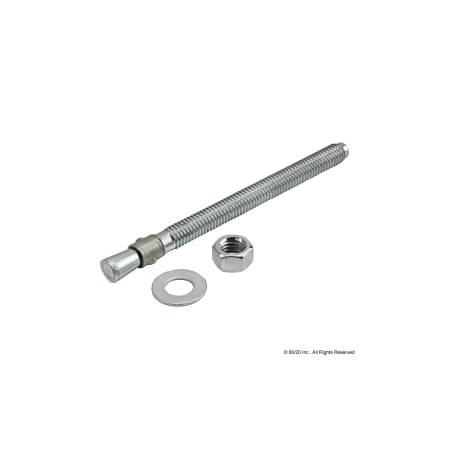 Wedge Anchor, 3/8 Dia., 127 Mm L, Steel Zinc Plated