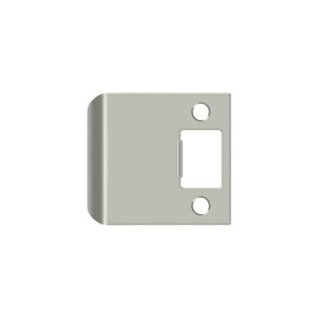 Extended Lip Strike Plate, 2-1/2 Overall Satin Nickel