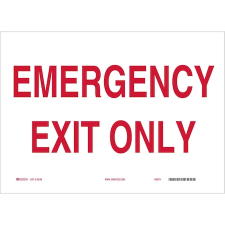 Emergency Exit Sign,10X14,Aluminum