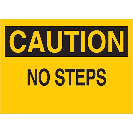 Sign, Caution, 10X14, Bk/Yel, No Steps, Height: 10, 25597