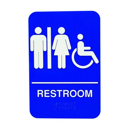 Braille Sign,Wo/Mn Hndcp,ADA,6X9, 695650