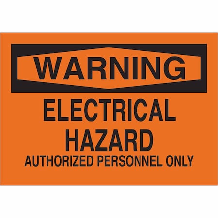 Warning Sign, 10 In Height, 14 In Width, Polyester, Rectangle, English