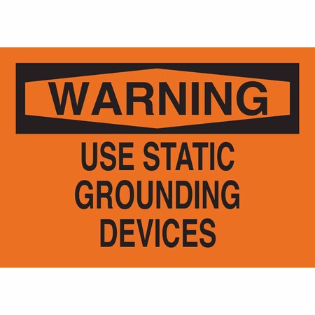 Sign, Warning, 10X14, Blk/Org, Eng, Text, Height: 10