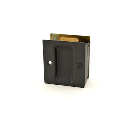 Passage Pocket Door Lock Square Cutout Satin Black