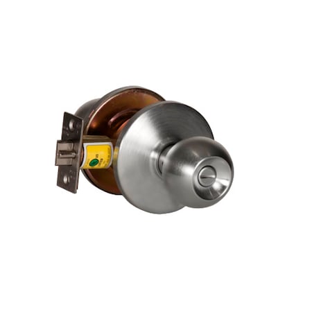 Cylindrical 6K Lock, Passage, Knob, Satin Chrome