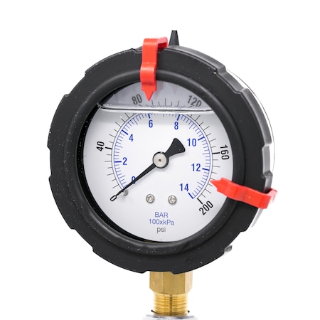 Gauge,2.5,0-200psi,1/4LM,Case/Brass