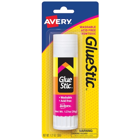 Glue Stick, White, 1.27 Oz