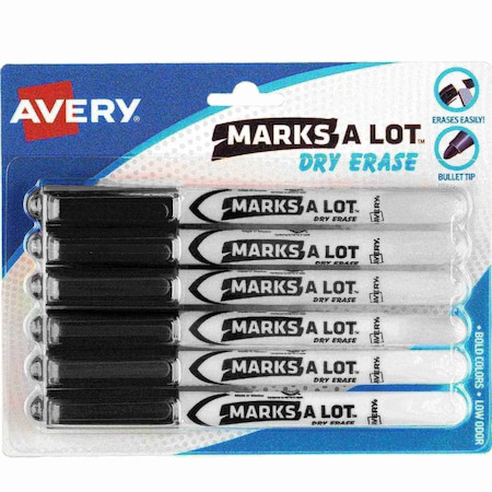 Marks A Lot Pen-Style Dry Erase Mar,PK6