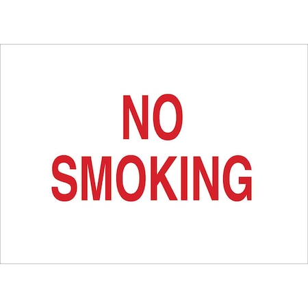 No Smoking Sign, 10 H, 14 In W,  Rectangle, English, 42695