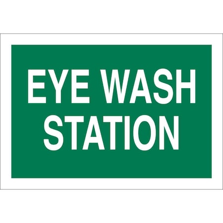 Sign,Eye Wash,10X14,Wht/Grn,Eng,Text, 85355