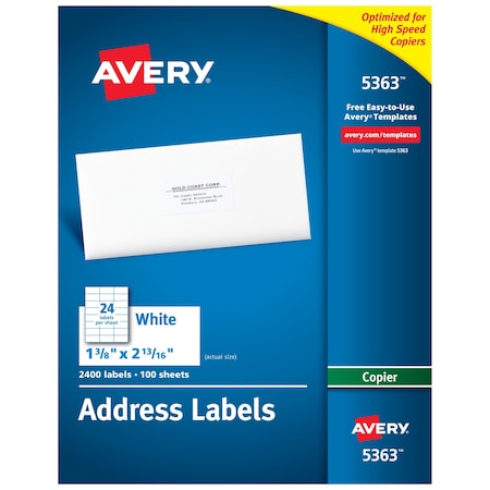 Address Labels For Copiers 1-3/8,PK2400
