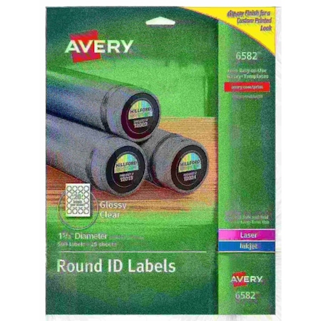 Glossy Clear Round Labels,Sure F,PK500