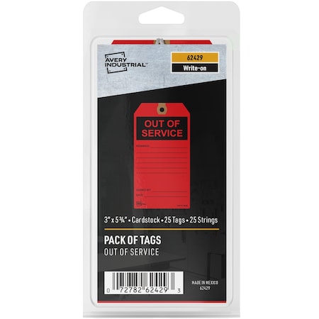 Red Service Tags,PK25