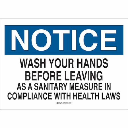 Sign, Notice, 10X14, Bl/Bk/Wht, Eng, Sign Material: Plastic, 25152