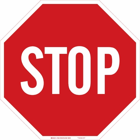 Stop Sign, 30 W, 30 H, English, Aluminum, Red, White