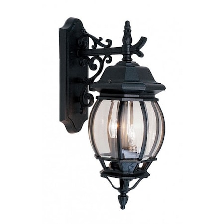 Textured BlackOutdoorWall Lantern,3 Ligh