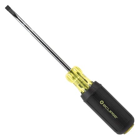 Slotted Screwdriver,3/16x4,Rubber Grip
