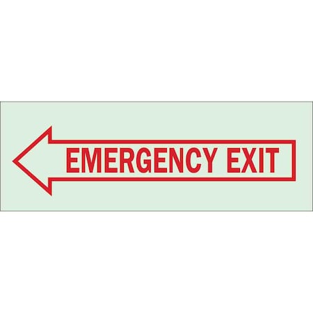 Fire Exit Sign, 5X14, Polyester, Height: 5