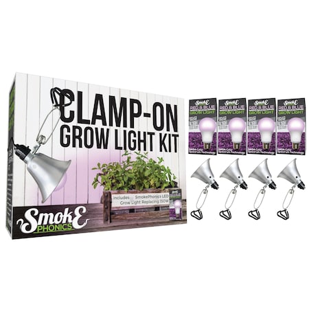 SmokePhonics LED Clamp-On Grow Ligh,PK4