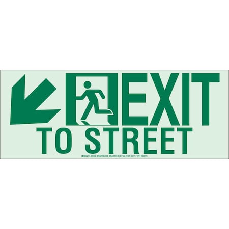 Exit Sign,7X18,GRN/WHT,PK10