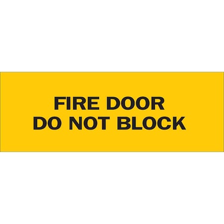 Fire Door Sign, 5 Height, 14 Width, Polyester, Rectangle, English