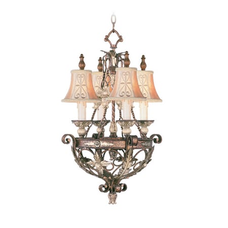 Pomplano 4 Light Palacial Bronze With Gilded Accents Chandelier