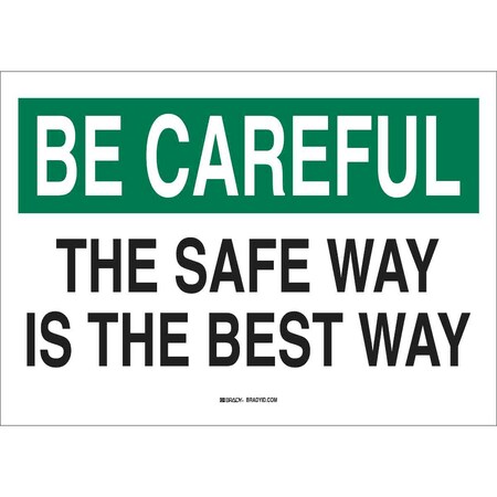 Safety Sign, 14 Height, 20 Width, Fiberglass, Rectangle, English