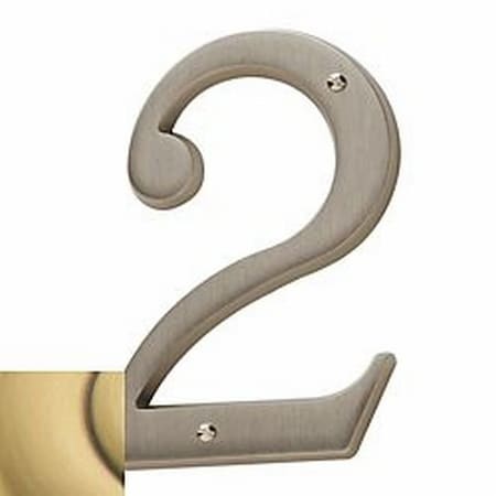 Estate Satin Brass With Brown House Numbers