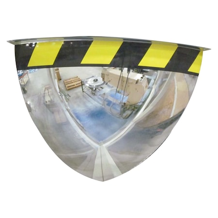 Qtr Dome Mirror, 26 In.,Acrylic, Hi Viz