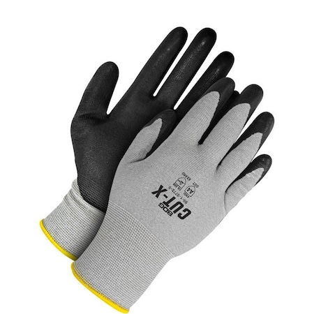 Grey 18G Seamless Knit HPPE Cut Resistant Black NBR Foam, Shrink Wrapped, Size X2L (11)