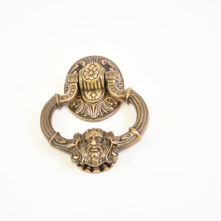 Neptune Door Knocker 7-3/8 Antique Bras