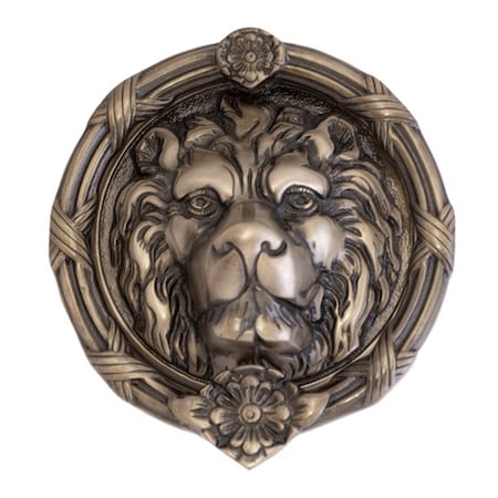 Leo Lion Door Knocker 8-3/8 Antique Nic