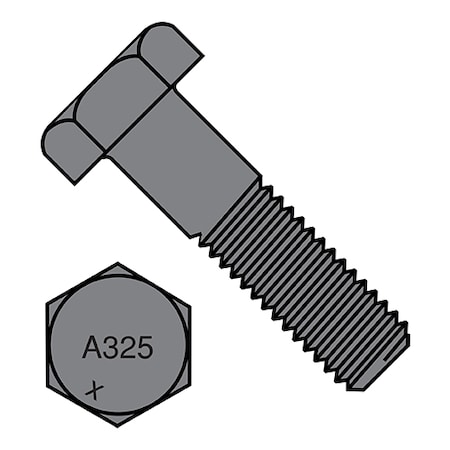 Grade A325, 1/2-13 Structural Bolt, Plain Steel, 5 In L, 125 PK