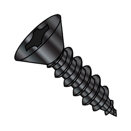 Concrete Screw, #6-20 Dia., Flat, 1 In L, Steel Black Zinc, 10000 PK