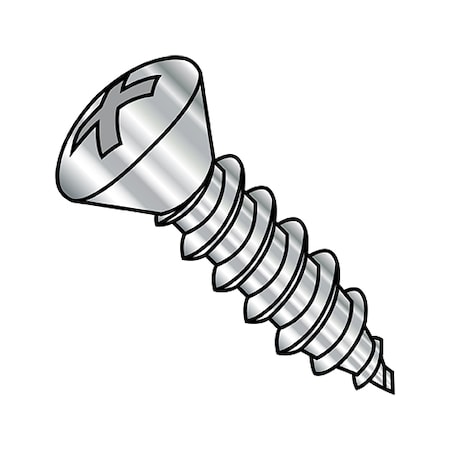 Concrete Screw, 1/4-14 Dia., Oval, 2 In L, 18-8 Stainless Steel Plain, 500 PK