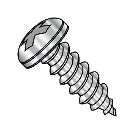 Concrete Screw, 1/4-14 Dia., Pan, 1/2 In L, 18-8 Stainless Steel 1000 PK