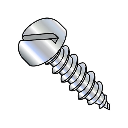 Sheet Metal Screw, #6-20 X 1/2 In, Zinc Plated Stainless Steel Pan Head Slotted Drive, 10000 PK