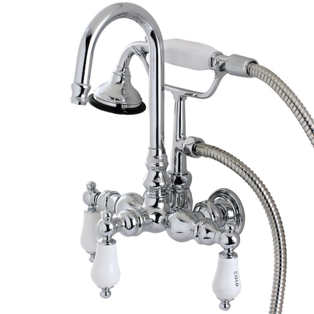 Wall-Mount Clawfoot Tub Faucet, Polished Chrome, Tub Wall Mount