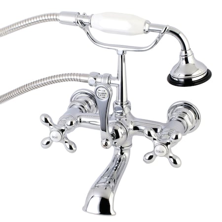 Wall-Mount Clawfoot Tub Faucet, Polished Chrome, Tub Wall Mount