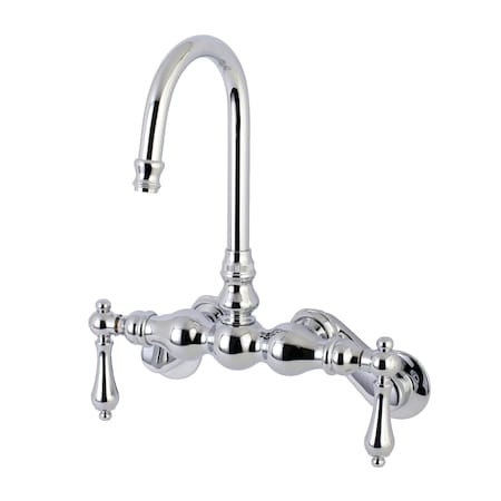 Wall-Mount Clawfoot Tub Faucet, Polished Chrome, Tub Wall Mount