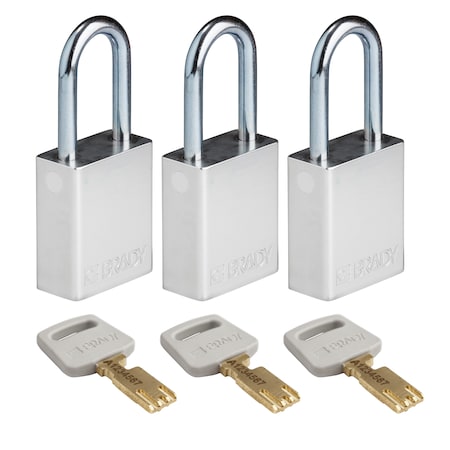 Lockout Padlock Aluminum Silver 1.5