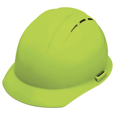Front Brim Hard Hat, Type 1, Class C, Pinlock (4-Point), Hi-Vis Lime